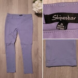 Shinestar Periwinkle Dusty Blue Skinny Pants, Women's XL